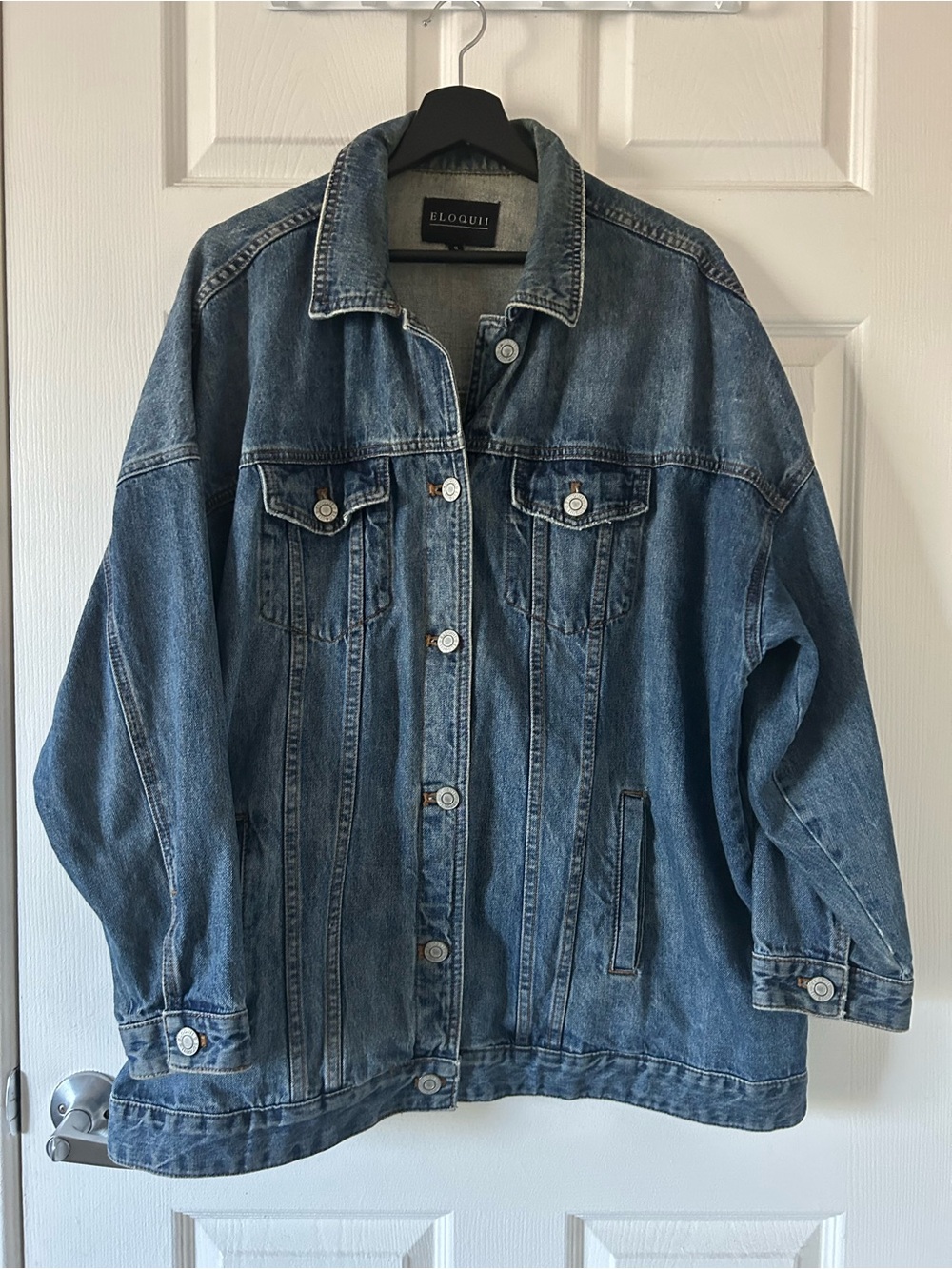 Eloquii Boyfriend Denim Jacket - Medium Wash